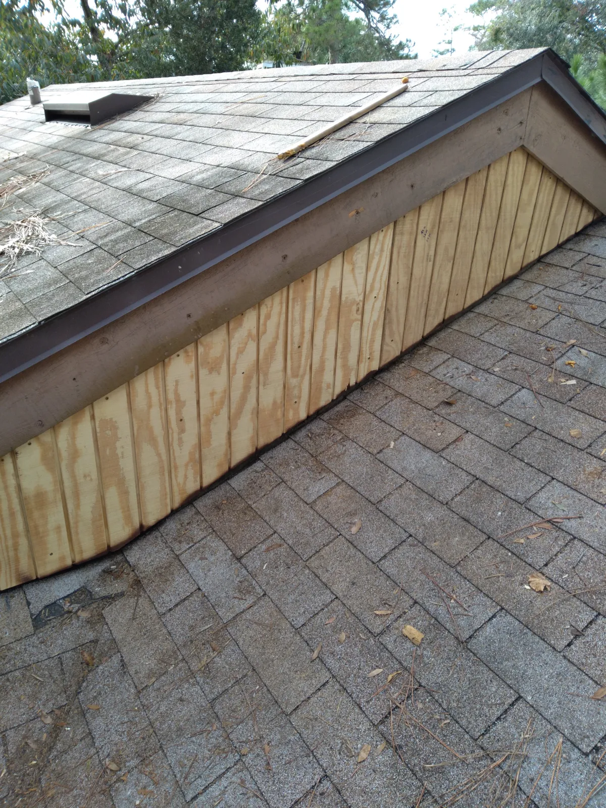 Roof gable repair, after