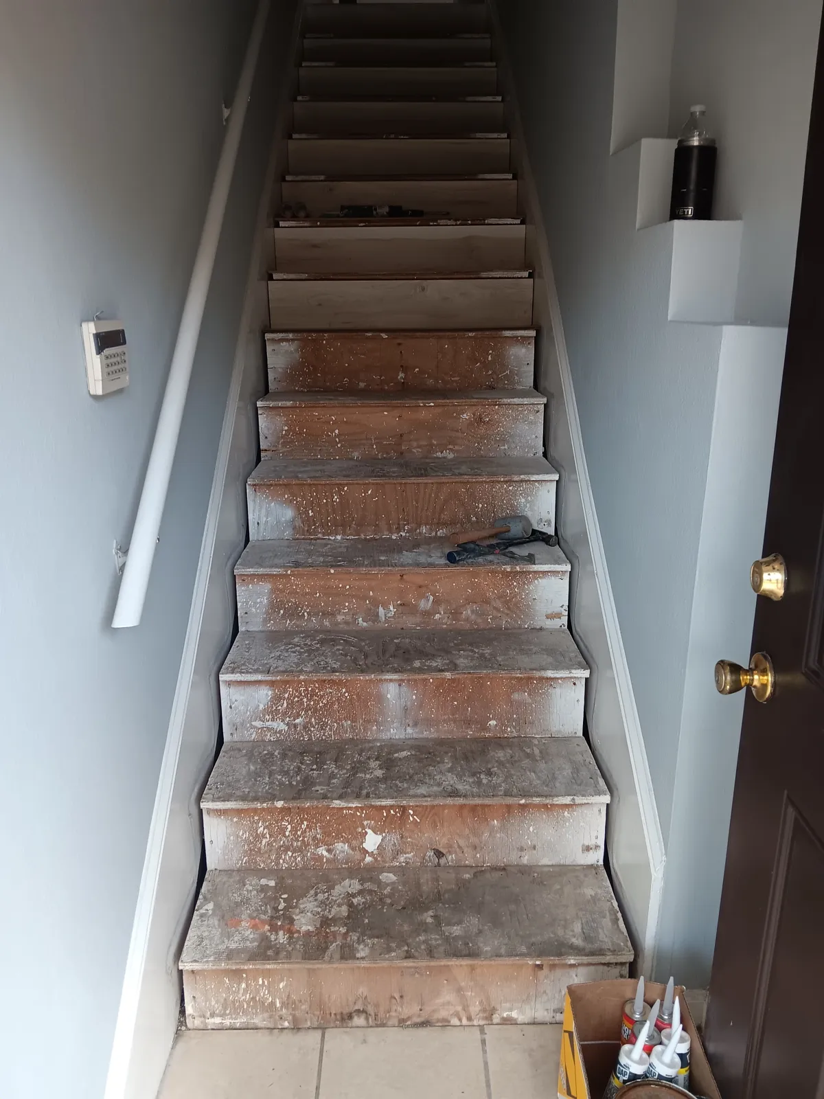 Stair tread rebuild, before