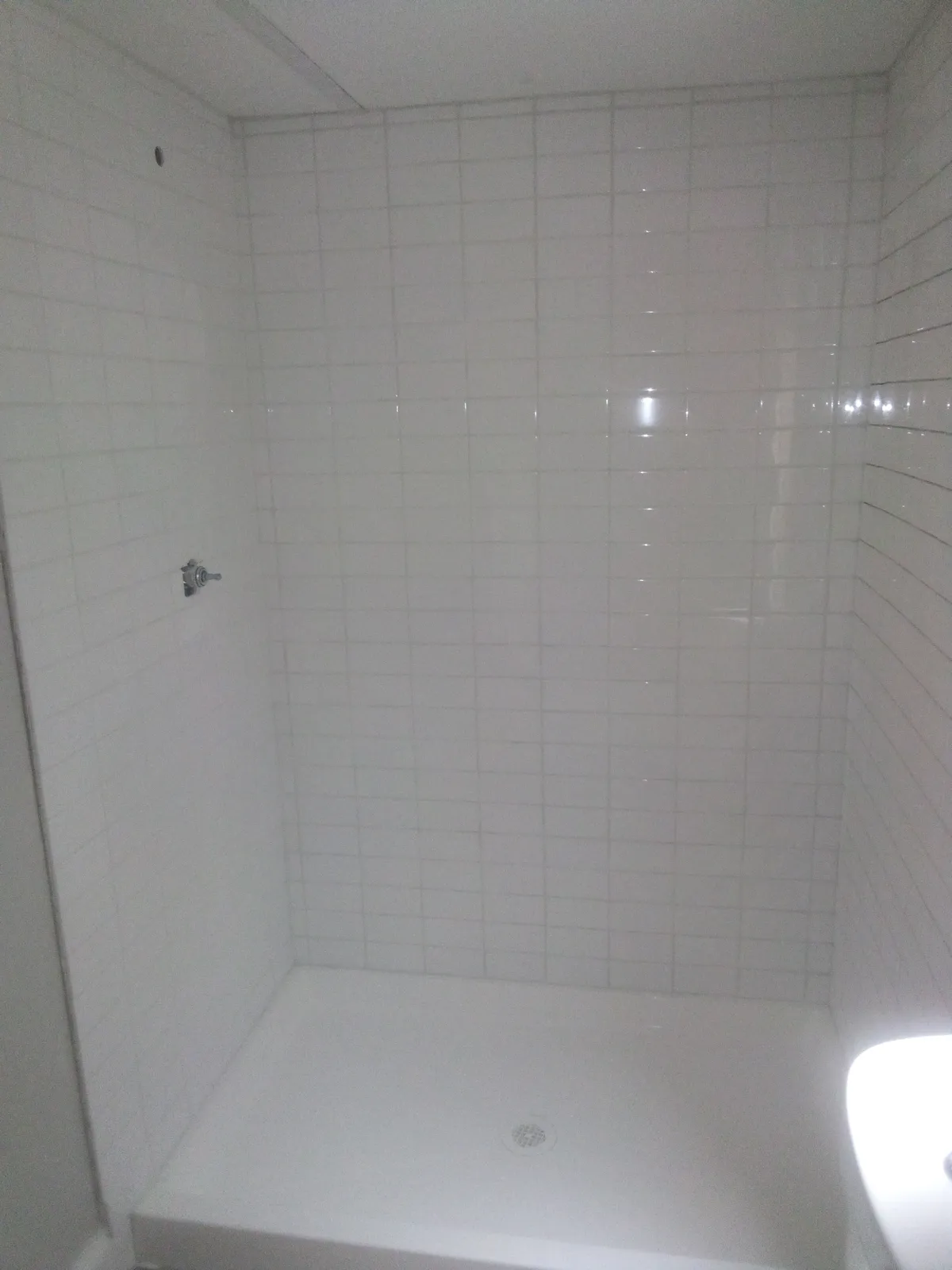 Tiled shower surround, after